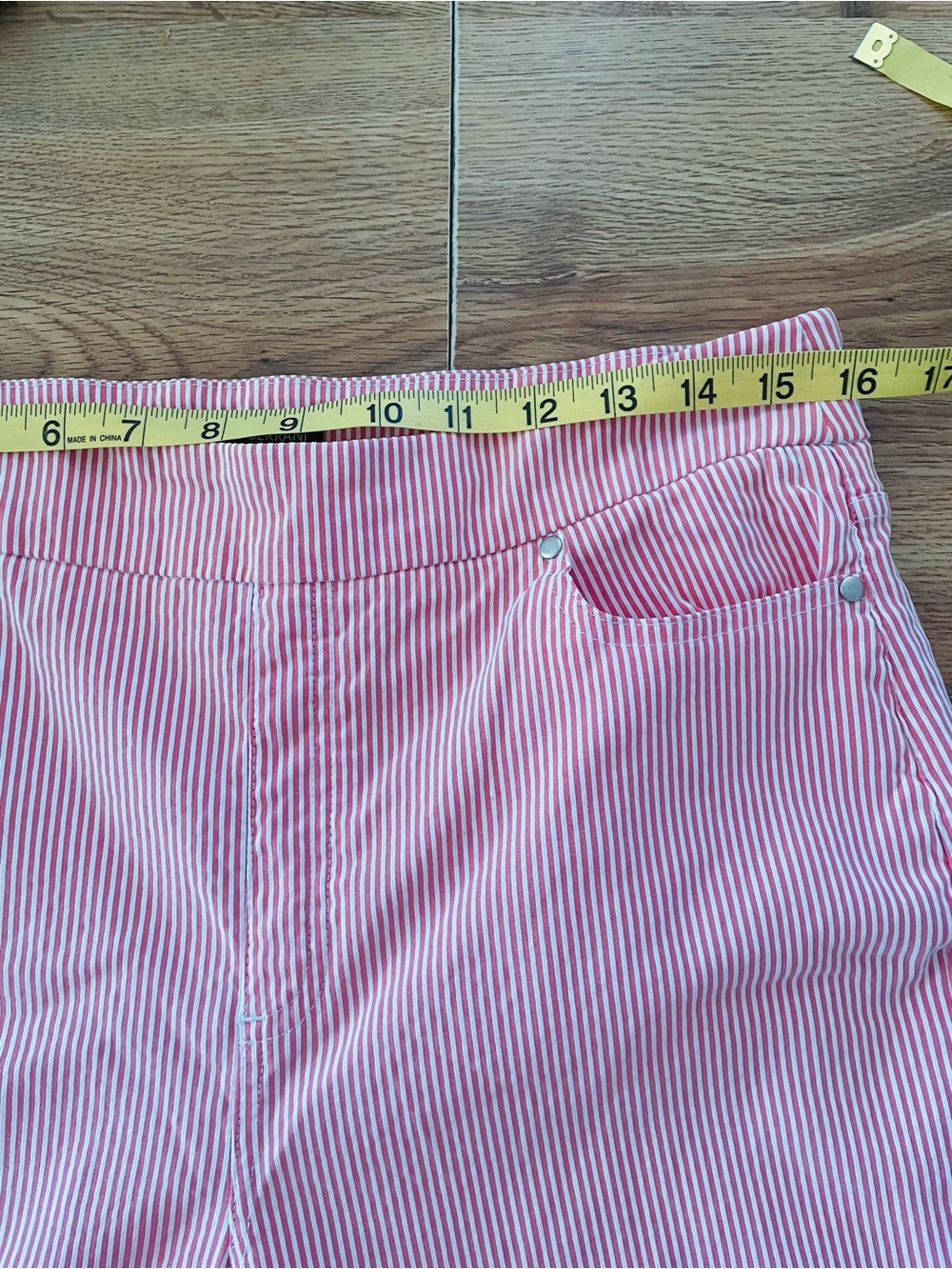 Mario Serrani Pink & White Striped Straight Leg Pants - Picture 3 of 5